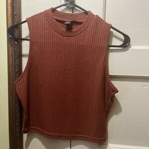 SHEIN Rust Ribbed Muscle Tee
